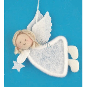 Anjel biely plyšový na zavesenie 12 cm