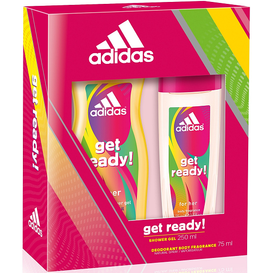 Adidas Get Ready! for Her parfumovaný deodorant sklo 75 ml + sprchový gél 250 ml, kozmetická sada