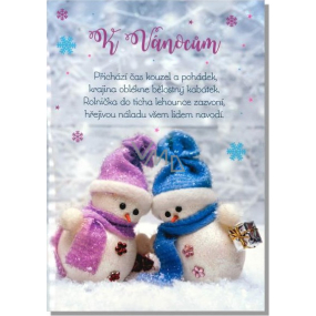 Albi Hracie prianie do obálky K Vianociam Dva snehuliaci Cover verzia Jingle Bell rock 15,5 x 22 cm