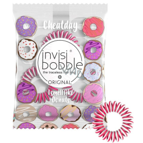 Invisibobble Original Cheatday Donut Dream Gumička do vlasov ružovo-biela s vôňou čerstvých Donat 3 kusy