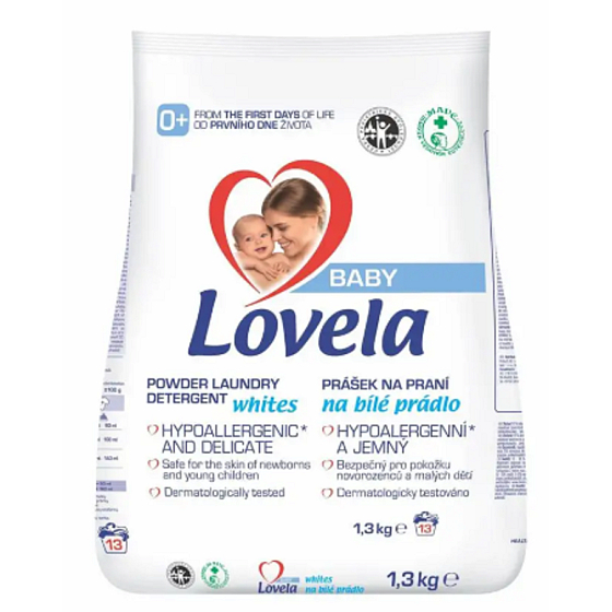 Lovela Baby Biele prádlo Hypoalergénny, jemný prací prášok 13 dávok 1,3 kg