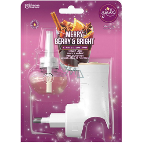 Glade Electric Scented Oil Merry Berry & Bright s vôňou merlotu, lesných plodov a korenín elektrický osviežovač vzduchu strojček s tekutou náplňou 20 ml