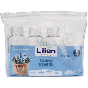 Lilien Travel Kit cestovná sada fľaša so závitovým uzáverom 3 x 75 ml + nádobka na krém 3 x 10 ml