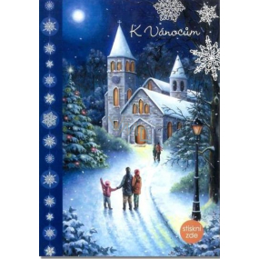 Albi Svietiace prianie do obálky K Vianociam Lidi idú do kostola na polnočnú 14,8 x 21 cm