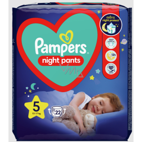 Pampers Night Pants veľkosť 5, 12 - 17 kg plienkové nohavičky 22 ks