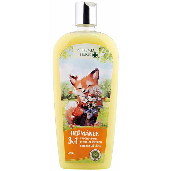 Bohemia Gifts Herbs Harmanček 3v1 sprchový gél, šampón a pena do kúpeľa pre deti 500 ml