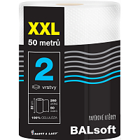 BALsoft XXL 2-vrstvové papierové utierky 50 m, 1 rola