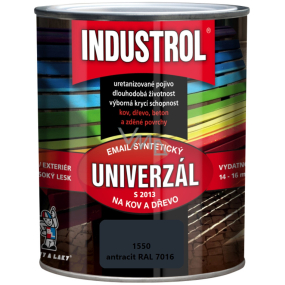 Industrol S2013 Univerzál lesk vrchní barva na kov a dřevo 1550 Antracit RAL7016, 0,75 l    