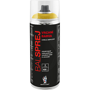 BALSPREJ vrchná univerzálna akrylová farba v spreji, RAL 1018 žltá zinková, 400 ml