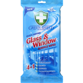 Green Shield 4v1 Okná a sklenené povrchy vlhčené čistiace obrúsky 50 kusov