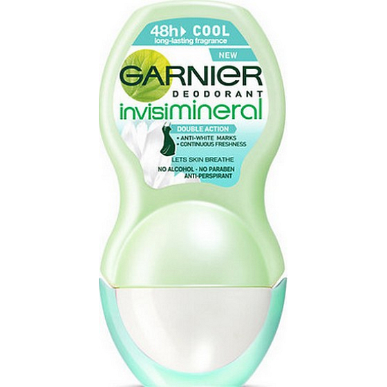 Garnier Invisi Mineral Cool guľôčkový antiperspirant deodorant bez alkoholu roll-on pre ženy 50 ml