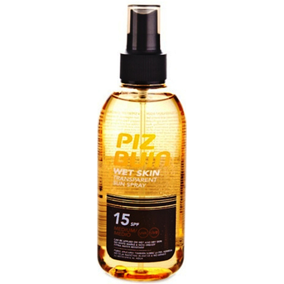Piz Buin Wet Skin SPF15 transparentný slnečné sprej na vlhkú pokožku 150 ml