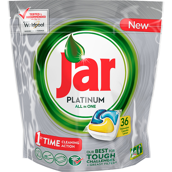 Jar Platinum All in One Lemon Kapsule do umývačky riadu 36 kusov