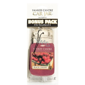 Yankee Candle Black Cherry - Zrelé čerešne Classic vonná visačka do auta papierová 12 g x 3 kusy