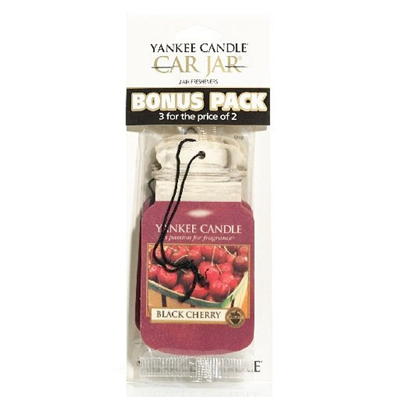 Yankee Candle Black Cherry - Zrelé čerešne Classic vonná visačka do auta papierová 12 g x 3 kusy