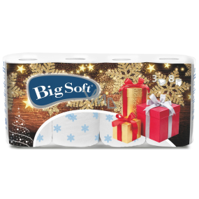 Big Soft Zima toaletný papier s potlačou 3 vrstvový 160 útržkov 8 kusov