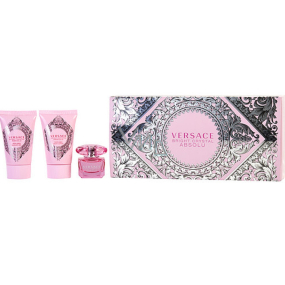 Versace Bright Crystal Absolu toaletná voda pre ženy pre ženy 5 ml + telové mlieko 25 ml + sprchový gél 25 ml, darčeková sada