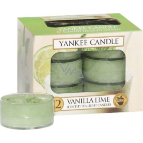 Yankee Candle Vanilla Lime - Vanilka s limetkou vonná čajová sviečka 12 x 9,8 g
