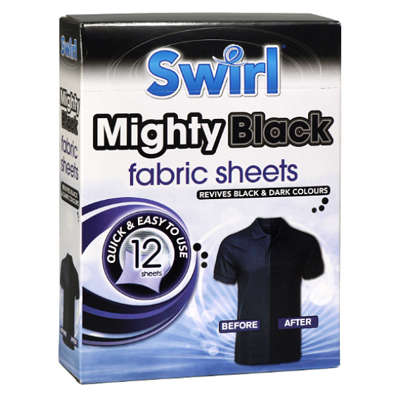 Swirl Mighty Black Čierne prádlo obrúsky do práčky 12 kusov