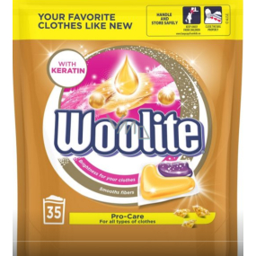 Woolite Pro-Care Keratin gélové kapsule na pranie jemnej bielizne, zjemňuje a chráni vlákna XL 35 kusov