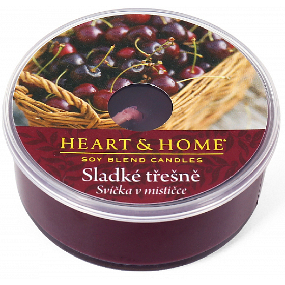 Heart & Home Sladké čerešne Sójová vonná sviečka v mištičke doba horenia až 12 hodín 38 g