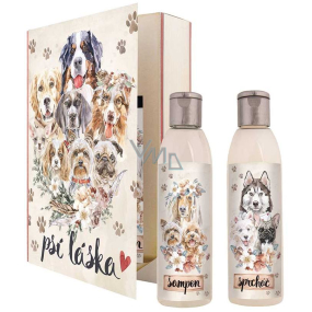 Bohemia Gifts Psie láska sprchový gél 200 ml + šampón na vlasy 200 ml, kniha kozmetická sada