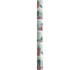Nekupto Vianočný baliaci papier na darčeky 70 x 500 cm Svetlozelený s domčekmi