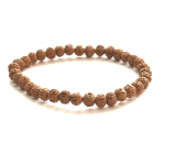 Elastický náramok Rudraksha z prírodných semienok, guľôčka 6 mm / 16 - 17 cm