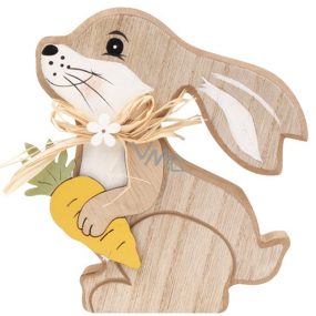 Drevený zajac s mrkvou 14 cm