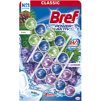 Bref Power Aktiv Borovica & Levanduľa tuhý WC blok, 4× 50 g