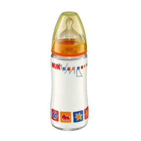 Nuk First Choice Sklenená fľaša 240 ml Silikónový cumlík 0-6 mesiacov veľkosť 1
