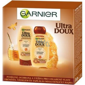 Garnier Ultra Doux Trésors de miel šampón pre oslabené a lámavé vlasy 250 ml + Ultra Doux Trésors de miel balzam pre oslabené a lámavé vlasy 200 ml, kozmetická sada