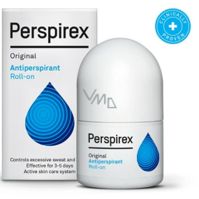 Perspirex Original guľôčkový antiperspirant bez vône roll-on unisex 3-5 dní účinok 20 ml
