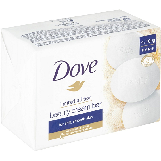 Dove Beauty Cream Bar krémové toaletné mydlo 4 x 100 g