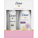 Dove Purely Pampering Smetana a pivonka sprchový gél pre ženy 250 ml + Invisible Dry antiperspirant sprej 150 ml, kozmetická sada