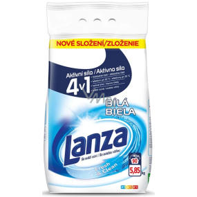 Lanza Fresh & Clean Biela prací prášok na biele prádlo 90 dávok 6,3 kg