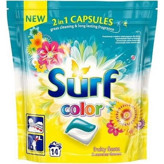 Surf Color Fruity Fiesta & Summer Flowers kapsule na pranie farebnej bielizne 14 kusov 337 g