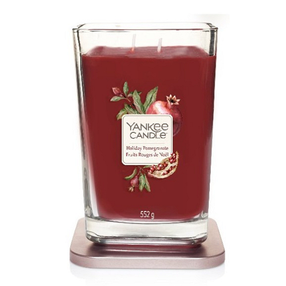 Yankee Candle Holiday Pomegranate - Sviatočné granátové jablko sójová vonná sviečka Elevation veľká sklo 2 knôty 553 g