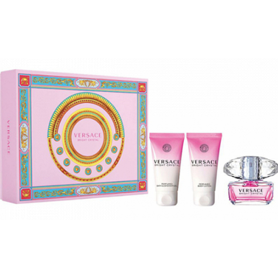 Versace Bright Crystal toaletná voda pre ženy 50 ml + telové mlieko 50 ml + sprchový gél 50 ml, darčeková sada