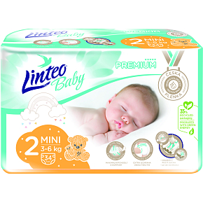Linteo Baby Premium Mini detské plienky 3 až 6 kg, 34 ks