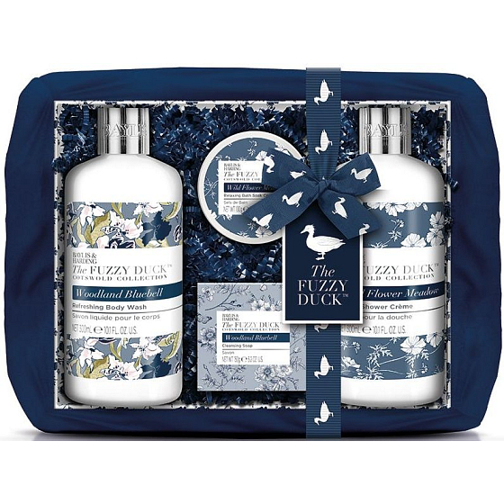 Baylis & Harding Cotswold flowers prací gél 300 ml + sprchový krém 300 ml + mydlo 150 g + kryštály do kúpeľa 100 g + košík, kozmetická sada pre ženy