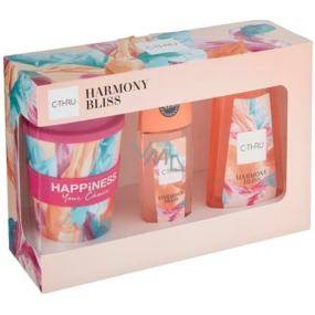 C-Thru Harmony Bliss parfumovaný dezodorant pre ženy 75 ml + sprchový gél 250 ml + cestovný hrnček 250 ml, darčeková sada pre ženy