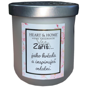 Heart & Home Svieža ľanová sójová sviečka s nápisom Glow 110 g