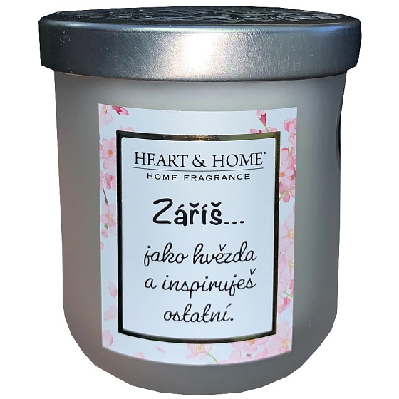 Heart & Home Svieža ľanová sójová sviečka s nápisom Glow 110 g