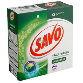 Savo Universal s biologicky odbúrateľnými zložkami prací prášok na farebné a biele oblečenie 20 praní 1,4 kg