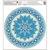 Okenná fólia bez lepidla Modro-zelená mandala 30 x 33,5 cm