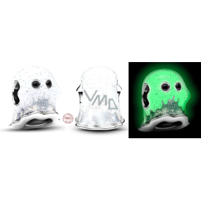 Charm Striebro 925 Duch Boo svietiaci v tme, luminózny korálik na náramok, Halloween