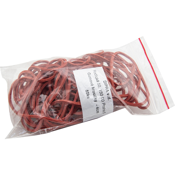 Gumičky pre domácnosť, priemer 4 cm, balenie 50 kusov