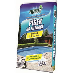 Agro kremenný piesok pre pieskové filtrácie, 0,6 až 1,2 mm, 25 kg Agro kremenný piesok pre pieskové filtrácie, 0,6 až 1,2 mm, 25 kg