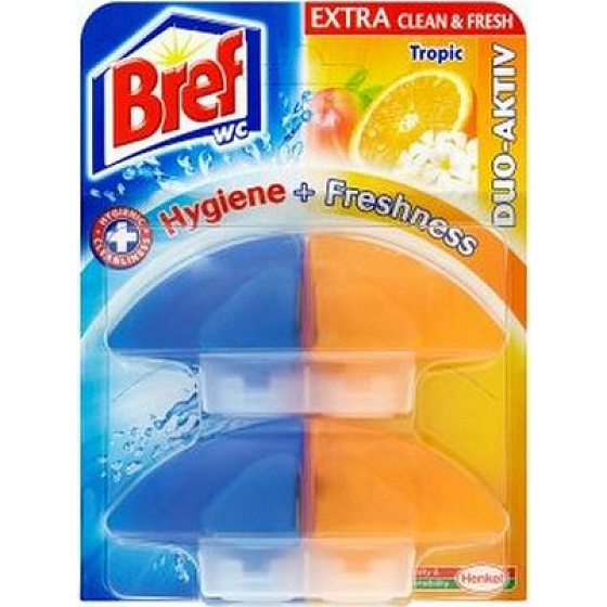 Bref Duo Aktiv Extra Clean & Fresh Tropic WC gél náhradná náplň 2x60 ml